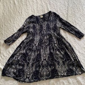 Navy and White Devi Dress in M